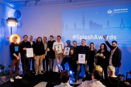 Gruppenfoto der Gewinnerteams bei den Splash Awards 2022