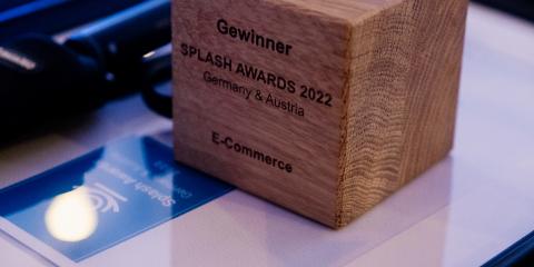 Image showing a Splash Awards trophy from last year's award ceremony.